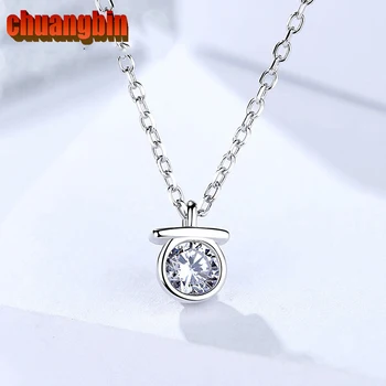 

Genuine S925 Sterling Silver Jewelry Women's Creative Small Fresh Inlaid Exquisite Zircon Necklace Anniversary Gift