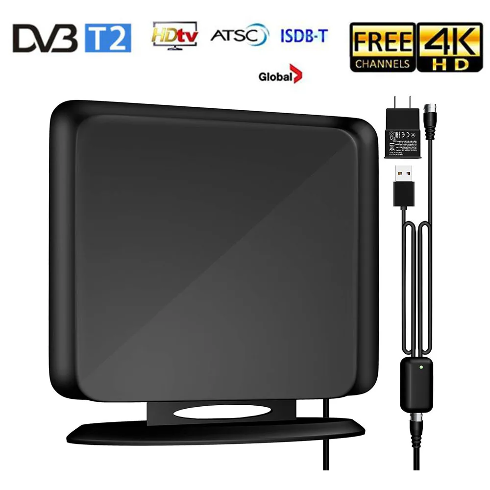 HD tv комнатная ТВ антенна 4K цифровой DVB T2 IKS ISDB-T ASTC гребень спутниковая антенна усилитель сигнала Смарт HD VHF UHF Антенна для дома