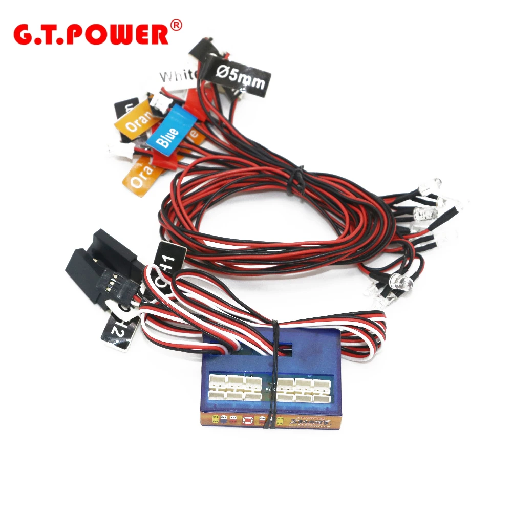 

GT power RC Car lighting 12LED Intelligent controllable linkage model lights 2 PPM FM FS 2.4G kit BRAKE + HEADLIGHT+SIGNAL