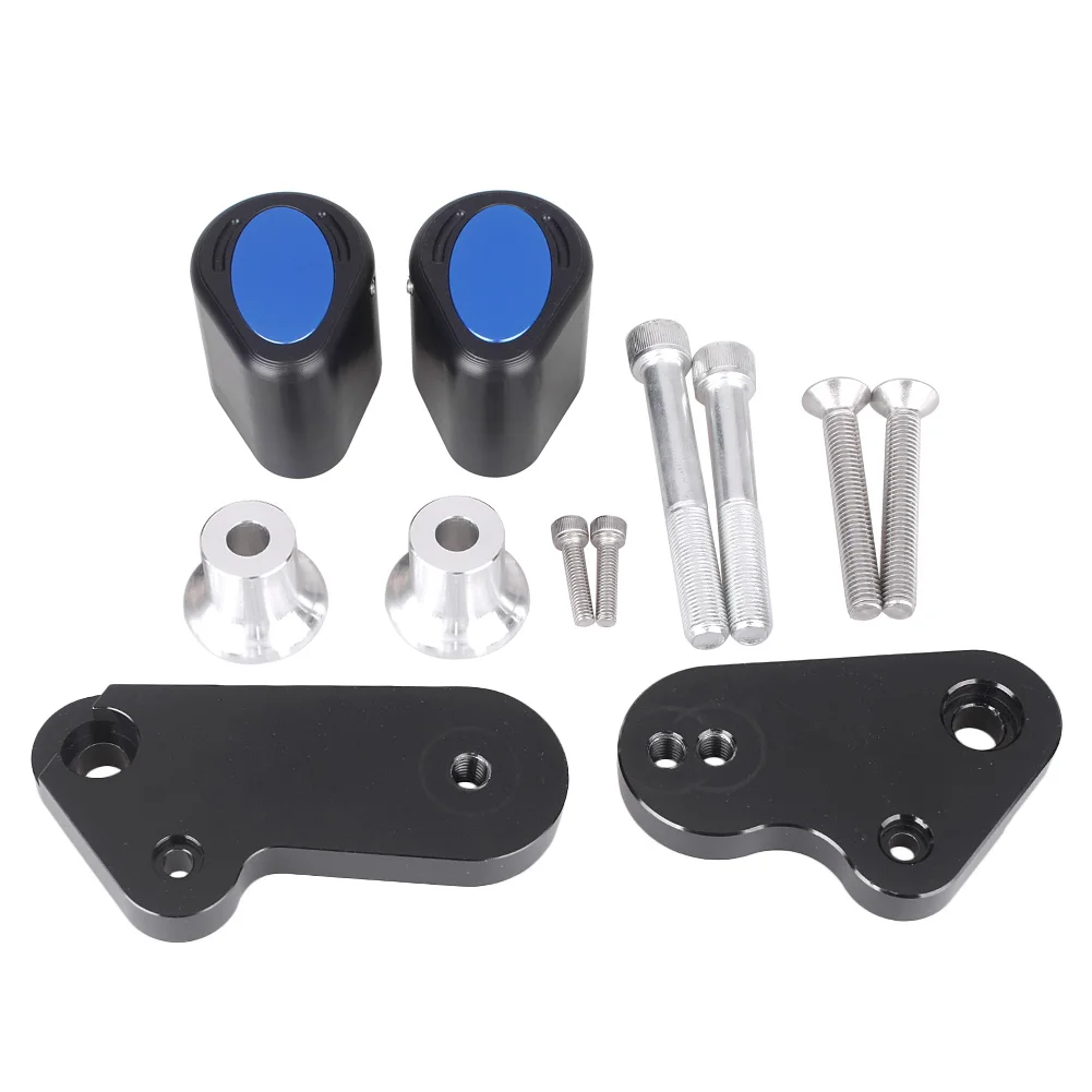CNC мотоциклетная рама ползунок Краш Pad протектор для Yamaha YZF R1 2009 2010 2011, алюминий+ АБС пластик - Цвет: Синий