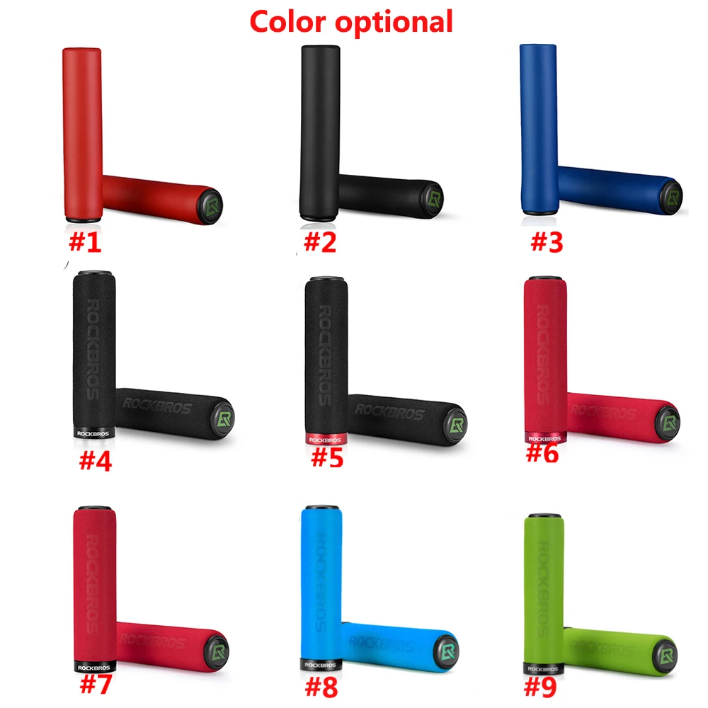 

ROCKBROS Bicycle Handlebar Cover Silicone Sponge Handlebar Soft Ultralight Grips Anti-Skid Shock-Absorbing Bike Part