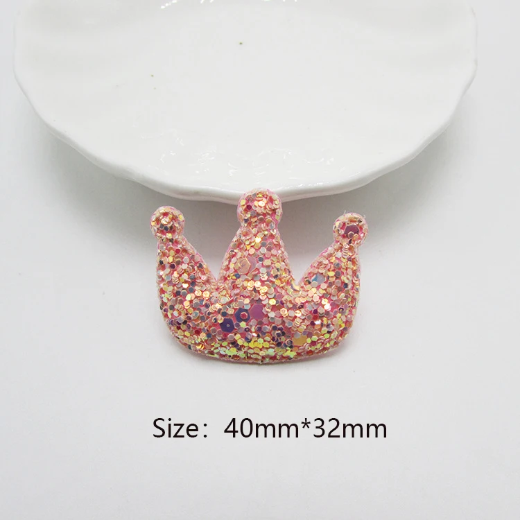 D33-Crown-4 Кролик/бабочка блестящая ткань с пайетками мягкие патчи Аппликации для рукоделия одежда поставки DIY заколка для волос брошь аксессуары заколки для рукоделия - Окраска металла: D33-Crown-4