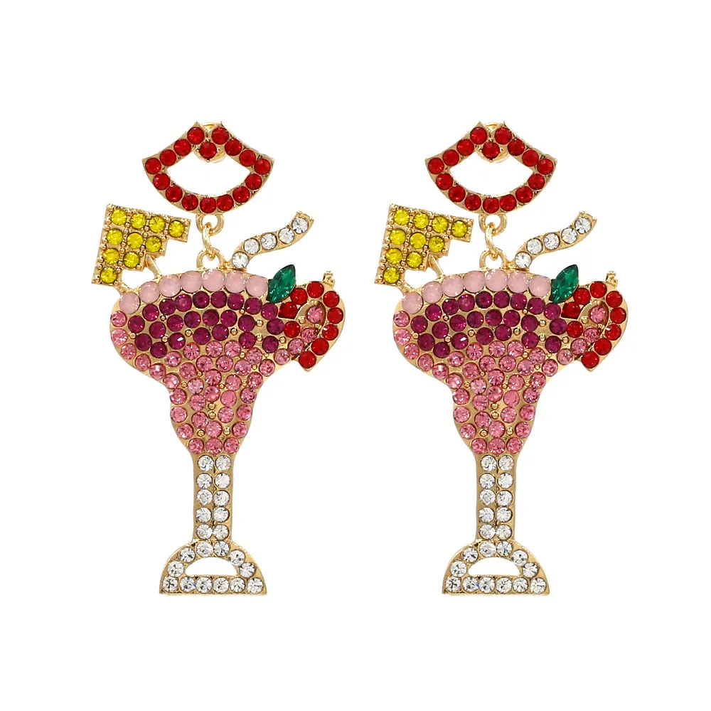 Vodeshanliwen дизайн мультфильм глаз серьги для женщин Мода горный хрусталь большие серьги вечерние аксессуары - Окраска металла: 3