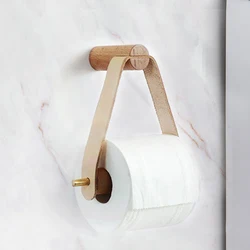 Wooden Rolled Toilet Paper Holder Bathroom Storage Paper Hand Towel Dispenser Toilet Tissue Paper Rack