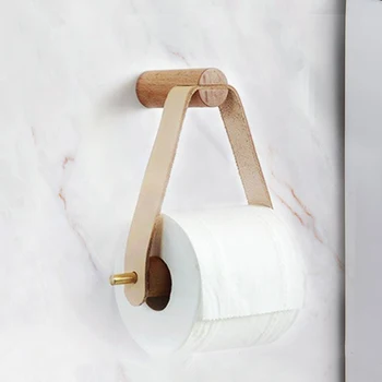 

Wooden Rolled Toilet Paper Holder Bathroom Storage Paper Hand Towel Dispenser Toilet Tissue Paper Rack