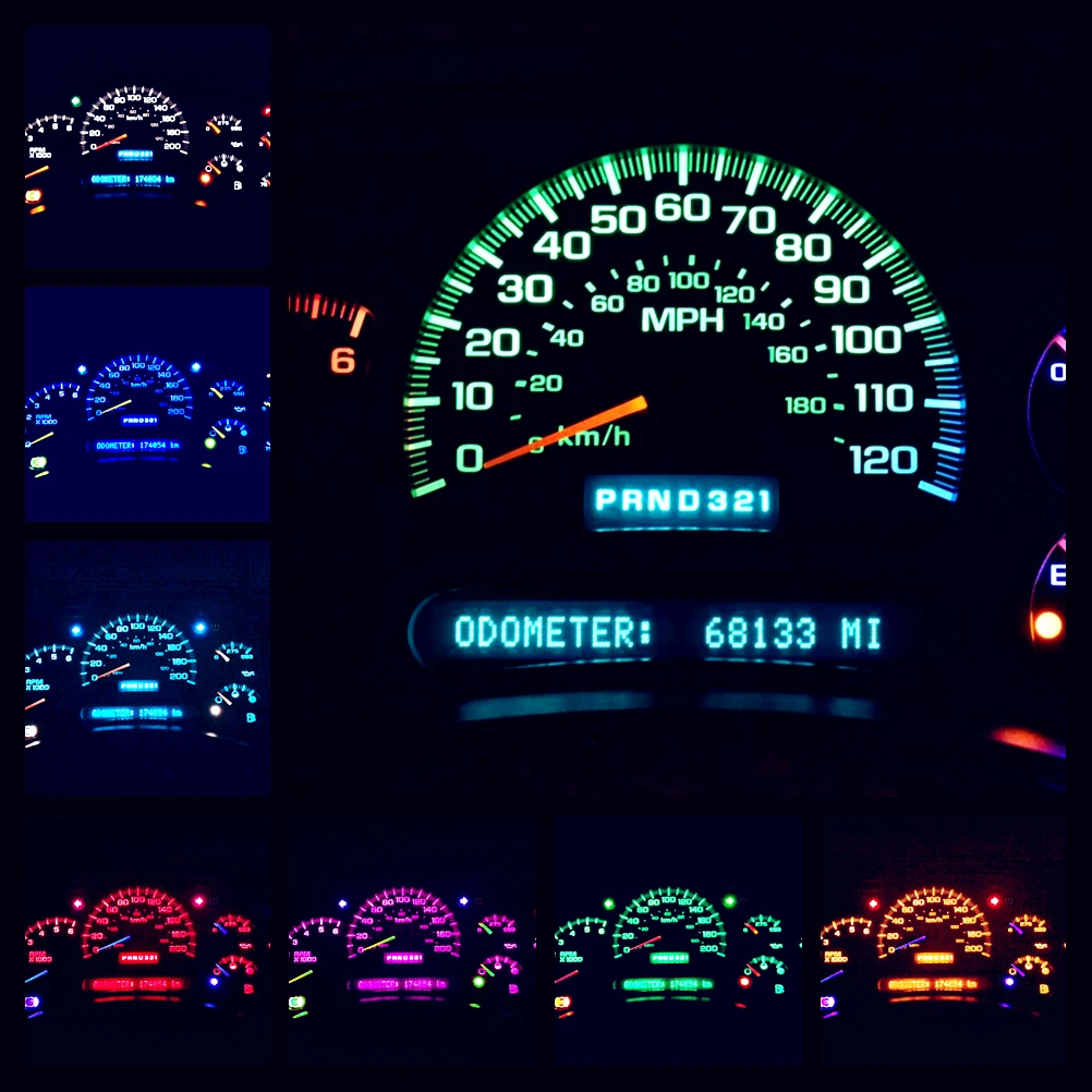 cciyu 10 Pack Red T5 37 74 Wedge SMD Led Bulbs Instrument Cluster Light Panel Gauge Lamp Wedge