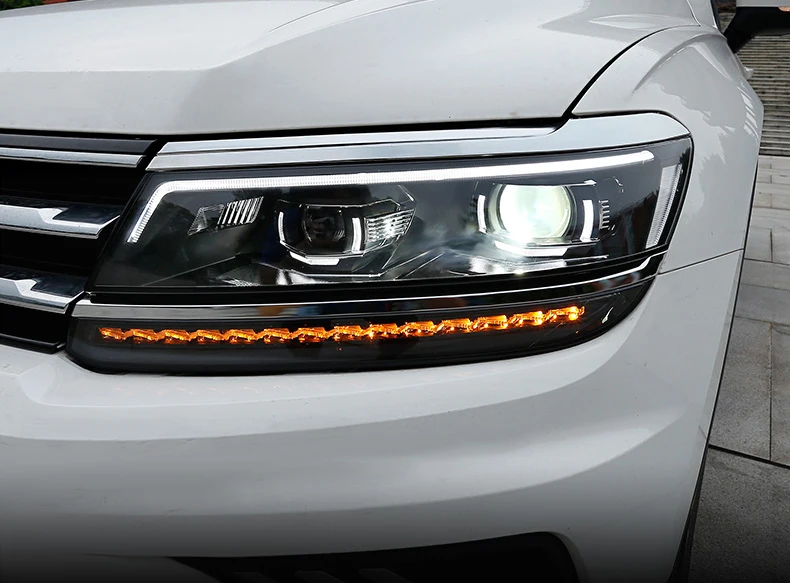 Автомобильная фара для Volkswagen Tiguan светодиодный светильник 2017 2018 ангельские