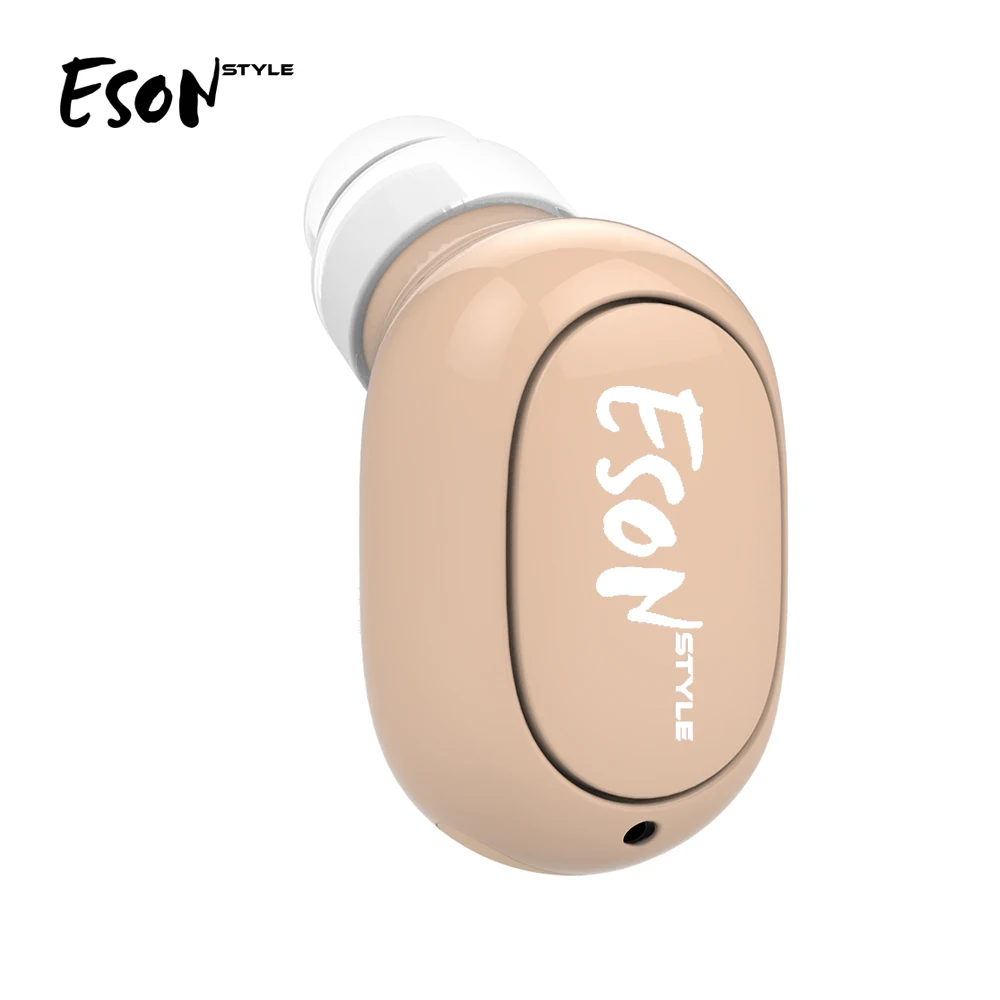 Eson стиль bluetooth-гарнитура Беспроводные Мини-вкладыши Беспроводные наушники с микрофоном для смартфона-бежевый