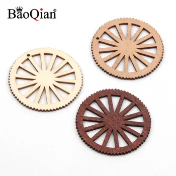 

10pcs 50mm Wheel Gear Pattern Natrual Wooden Scrapbooking Hollow Craft Diy For Handmade Home Decoration
