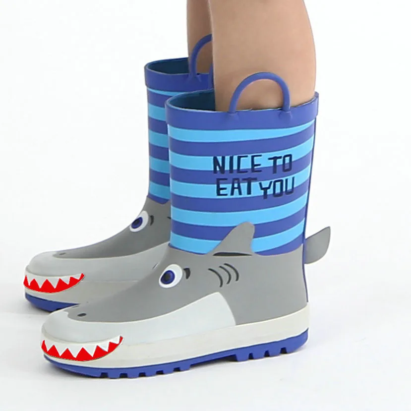 3D shark shape kids children's rain boots rain coat