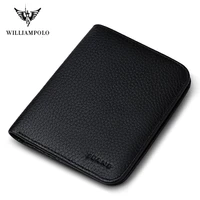 WILLIAMPOLO Man's Wallets Genuine Leather Designer Wallets Famous Brand Small Purse Slim Wallet Card Holder Wallet For Men PL149 1