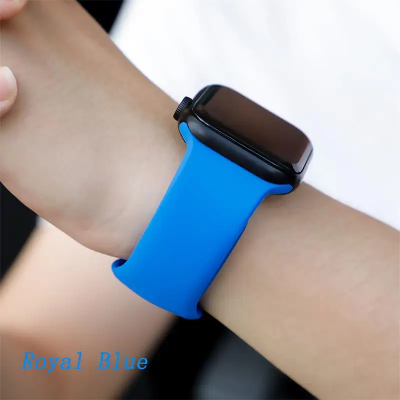Royal Blue Ремешок для apple watch 5 4 ремешок 44 мм iwatch ремешок 42 мм correa 38 мм 40 мм спортивный силиконовый браслет ремешок для часов 4 3 2 - Цвет ремешка: Royal Blue