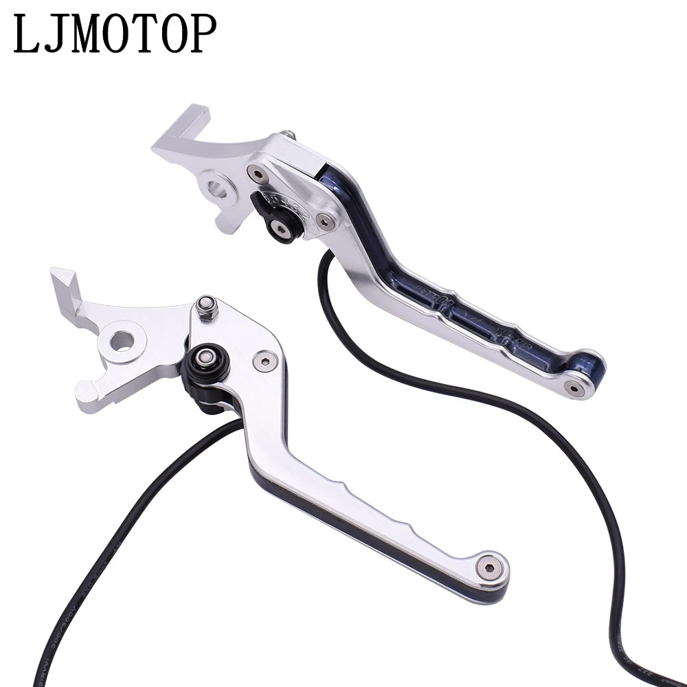 Silver Для YAMAHA NMAX155 NMAX125 NMAX 155 125 150 N MAX модифицированные мотоциклетные светящиеся тормозные рычаги сцепления светодиодный мерцающий тормозной рычаг - Цвет: Silver