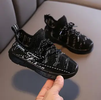 

2020 Autumn Children Shoes Girls Boys Casual Sport Shoes Fashion Breathable Knitting Embroidery Kids Sneakers Baby Running Shoes