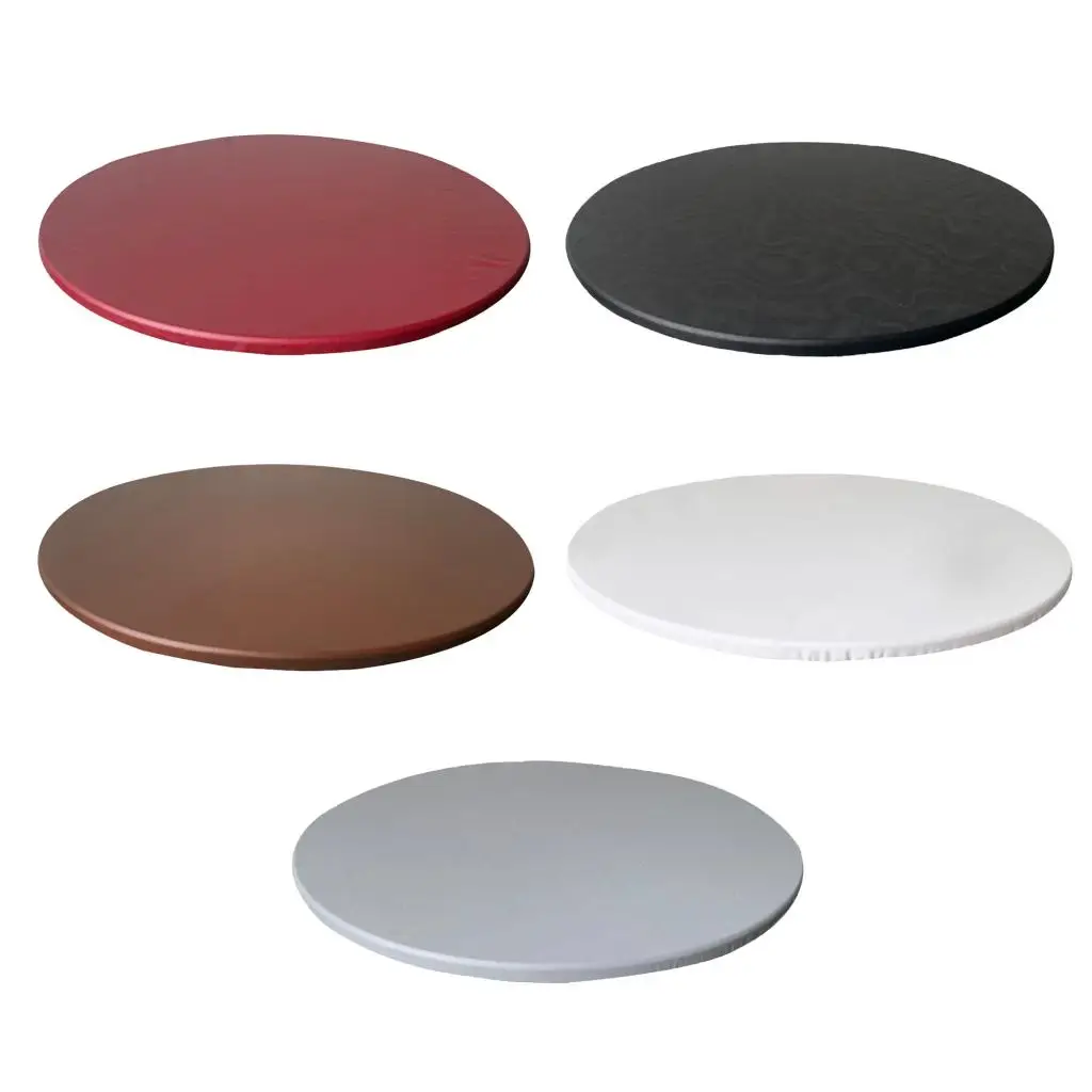 

Fitted Polyester 3D Table Cover Waterproof Round Tablecloth for Party BBQ