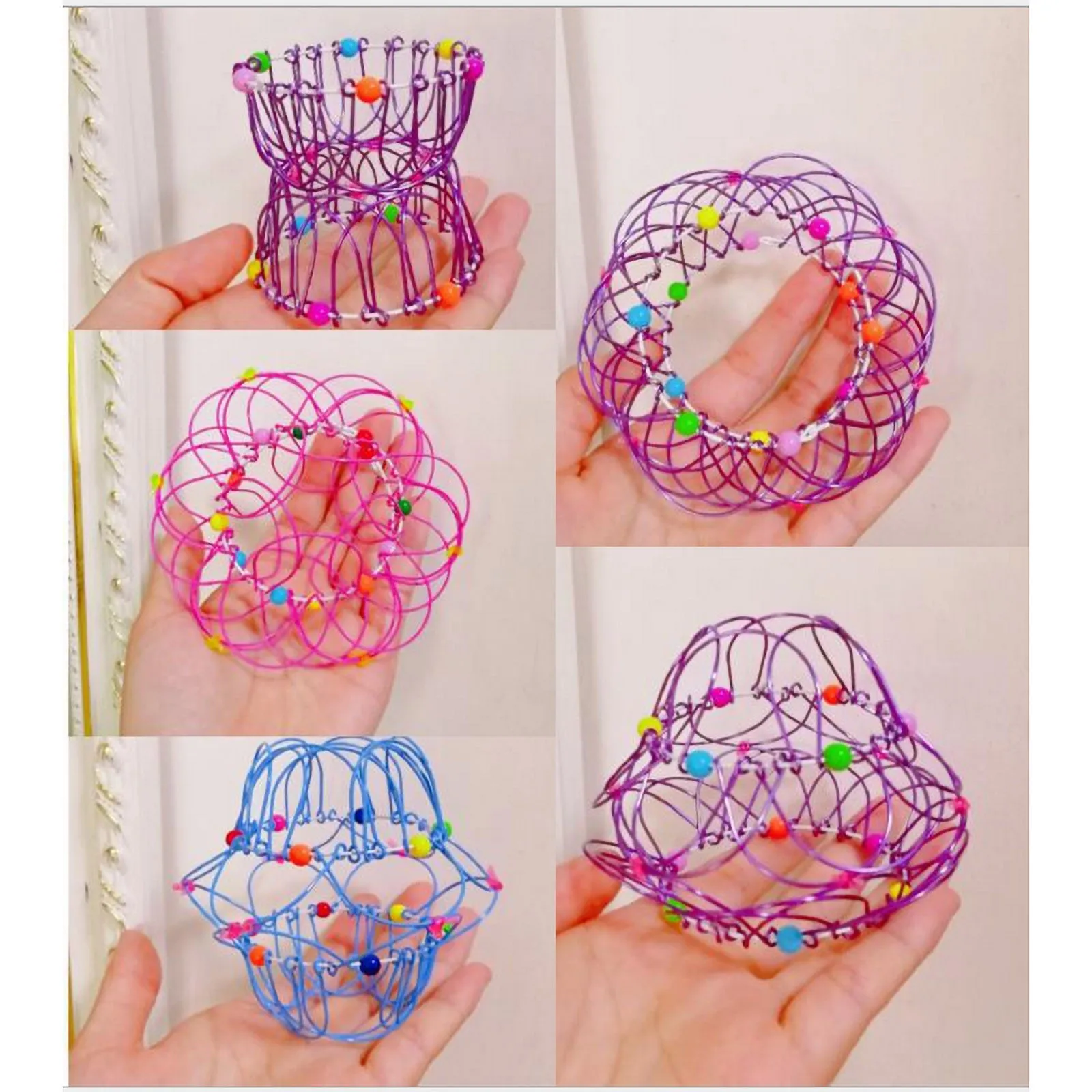 Fidget Juguetes | Juguetes Fidget | Fidget Juguetes Popit hacer magia de acero anillo de hierro de descompresión cesta Flexible suave mágico Juguetes Anti estrés regalos de los niños Juguetes