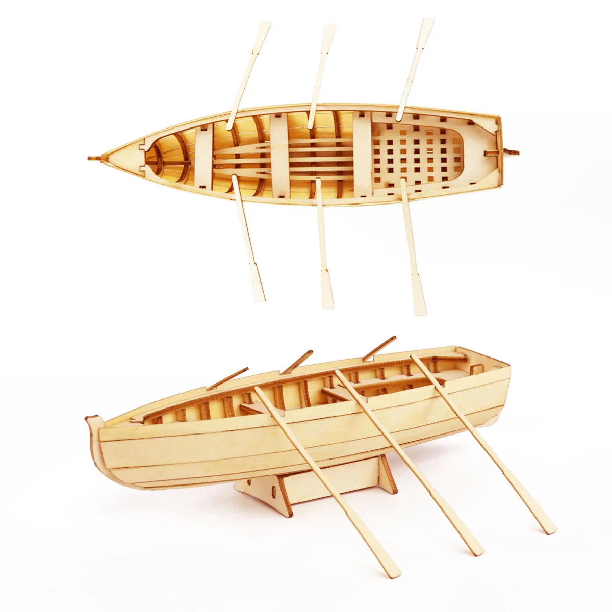 Row Boat Wooden Ship Model Building Kit 3D Puzzle DIY Birthday Gifts