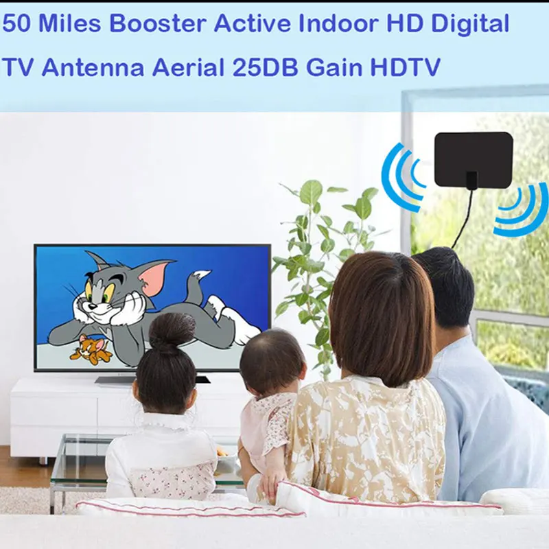 HD tv 001 50 Miles Range HD ТВ антенна для внутреннего усиленного цифрового ТВ усилитель сигнала антенны спутникового сигнала антенна приемника