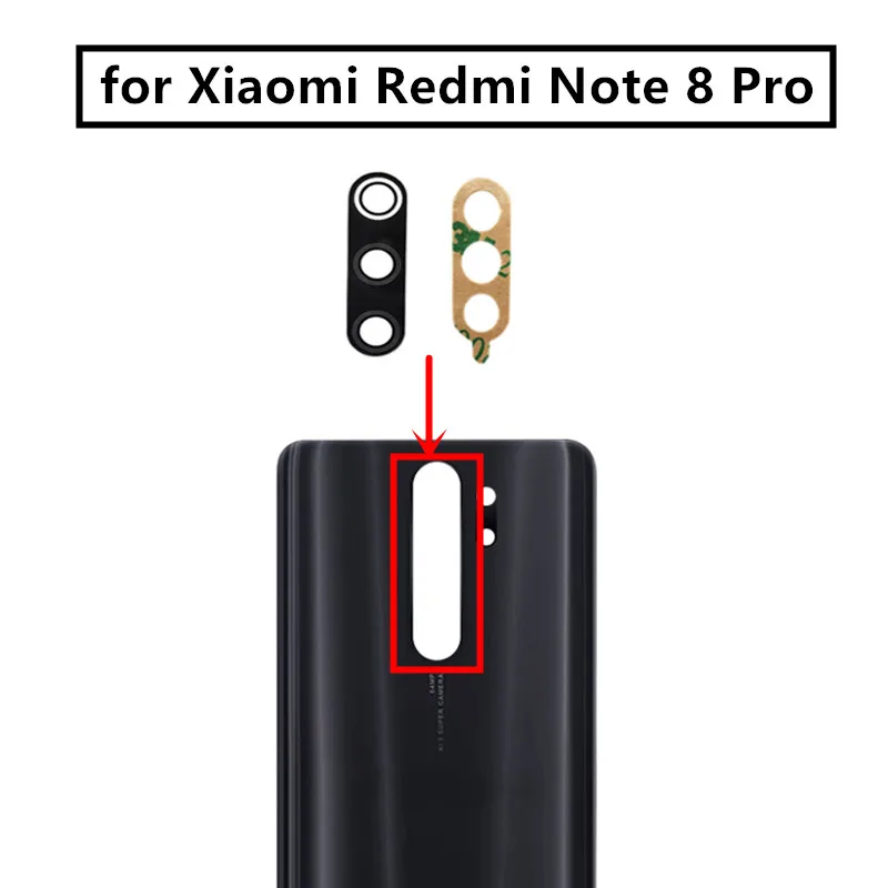 2 шт. для Xiaomi Redmi note 8 камера со стеклянными линзами задняя крышка для камеры note 8 pro камера со стеклянными линзами Замена запасных частей с клеем - Цвет: note 8 pro