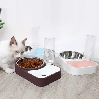

Pet Water And Food Bowl Set Detachable Dog Cat Automatic Water Dispenser Non-Slip Dog Bowl Pet bowl Feeder Bowl Pet Supplies