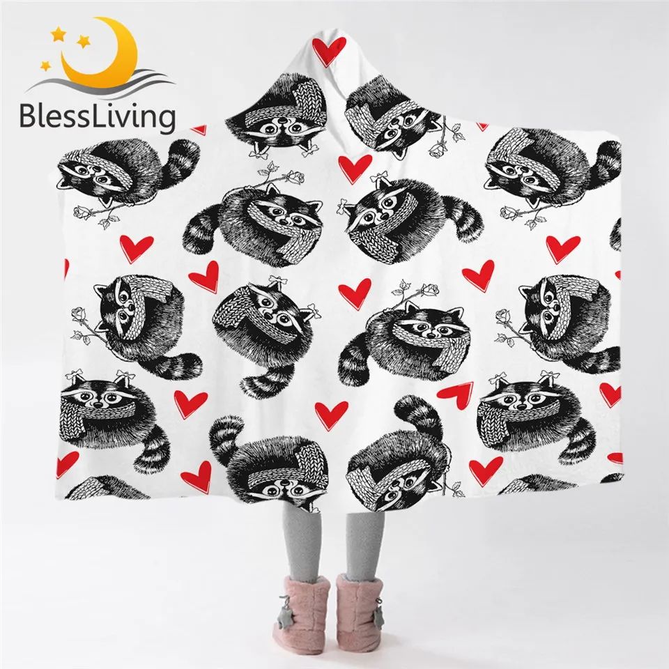 

1 шт., Флисовое одеяло с капюшоном, с красным сердцем