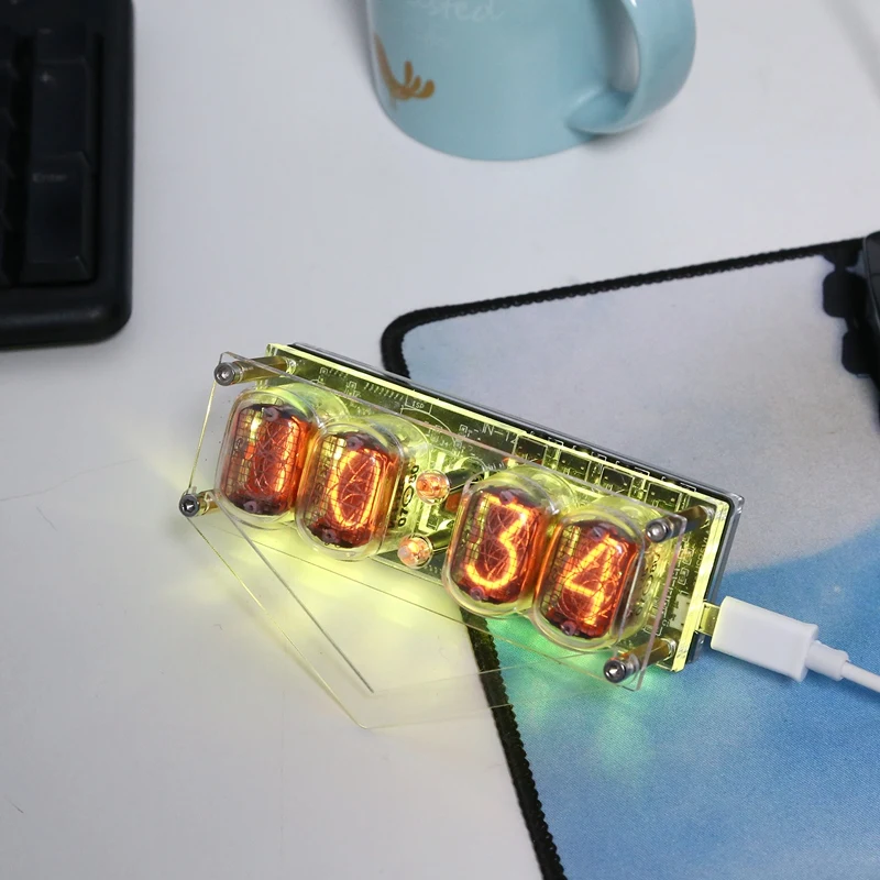 DC5V 4-Bit IN-12 интегрированные светящиеся трубки часы Красочные RGB светодиодный подсветка, акриловые 4 IN-12B пробки лаборатория научная DIY волшебная игрушка для S