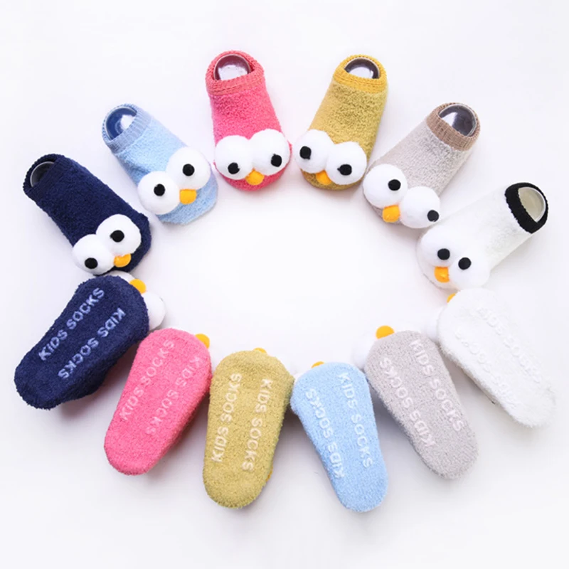 

2019 Brand New Cute Newborn Infant Kids Big Eyes Baby Girls Boys Socks 6 Colors Cartoon Cotton Warm Winter Socks Outfit 0-3Y