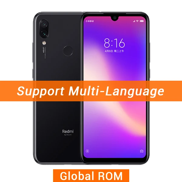 Global ROM Black Мобильный телефон Xiaomi Redmi Note 7 Pro с глобальной прошивкой, 6 ГБ ОЗУ, 128 Гб ПЗУ, Восьмиядерный процессор Snapdragon 675, 6,3 дюйма, 48 МП, две камеры, 4000 мАч - Цвет: Global ROM Black