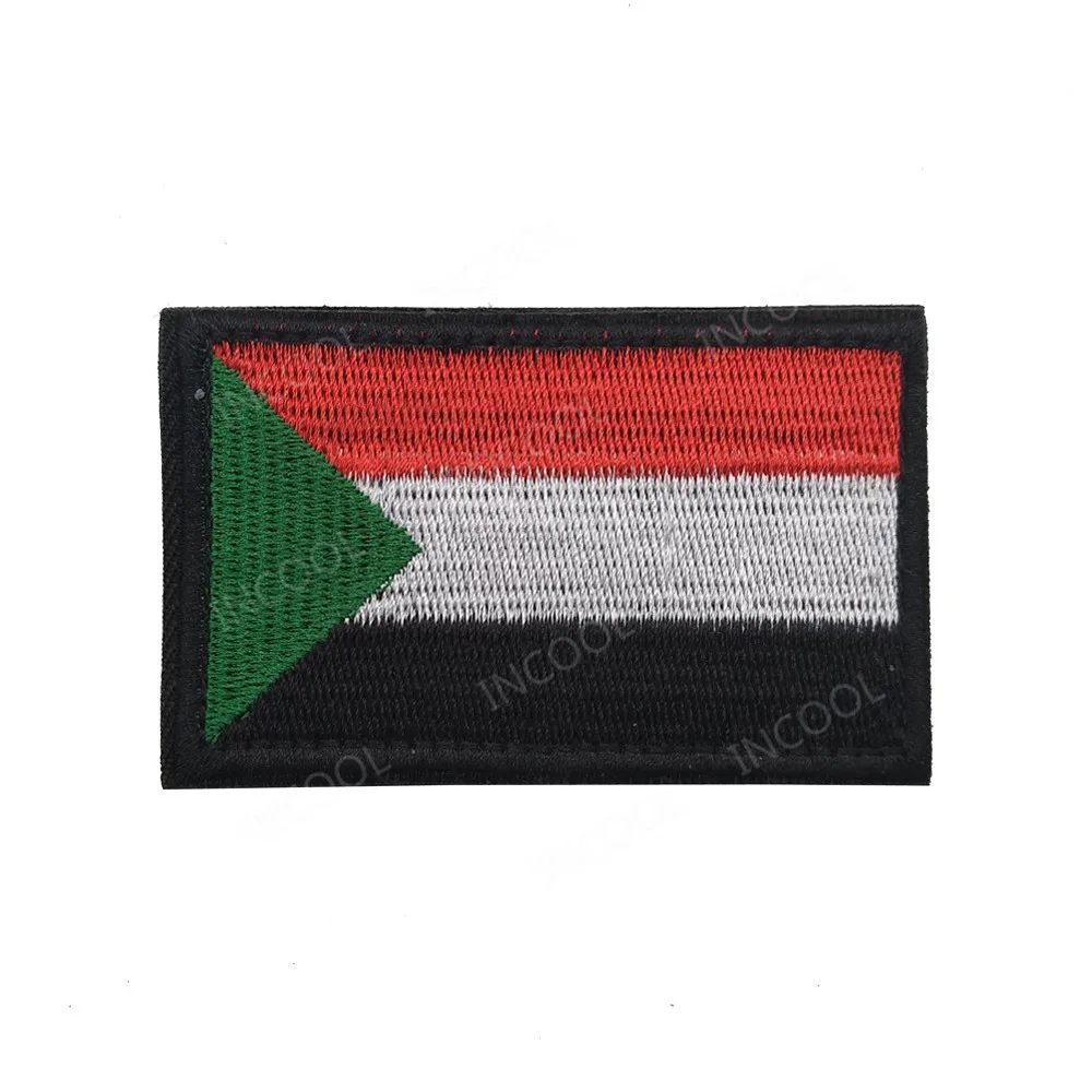 Sudan Flag Южная Африка, Египет, Кения, Нигерия, Ангола, туника, Марокко, Судана, Мальты, флаги, вышитые патчи-эмблемы, Аппликации, 3D значки - Цвет: Sudan Flag