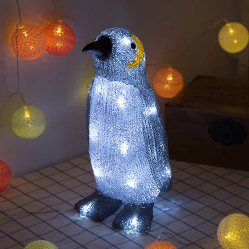 Acrylic Penguin Animal Light  LED Night Light for Kids White Light Penguin LED Decorative Table Lamp for Bedroom Home Decoration
