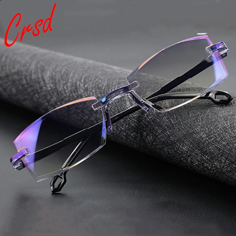 

CRSD +1.0 To +4.0 Fashion New Anti Blue Light Reading Eyeglasses Magnification Eyewear Presbyopic Glasses Diopter Dimond Cutting