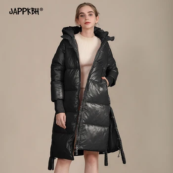 

Long Hooded Down Jacket Women 2020 Autumn Winter Loose Coat Female Casual Thick Warm Parkas Vintage Oversized Clothes For Women
