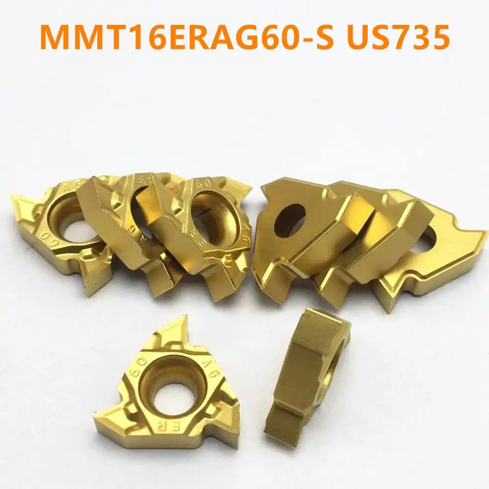 

10PCS MMT16ER AG60-S US735 Carbide Insert Thread Turning Milling Tool Milling Tool CNC Tool MMT 16ERAG60-S