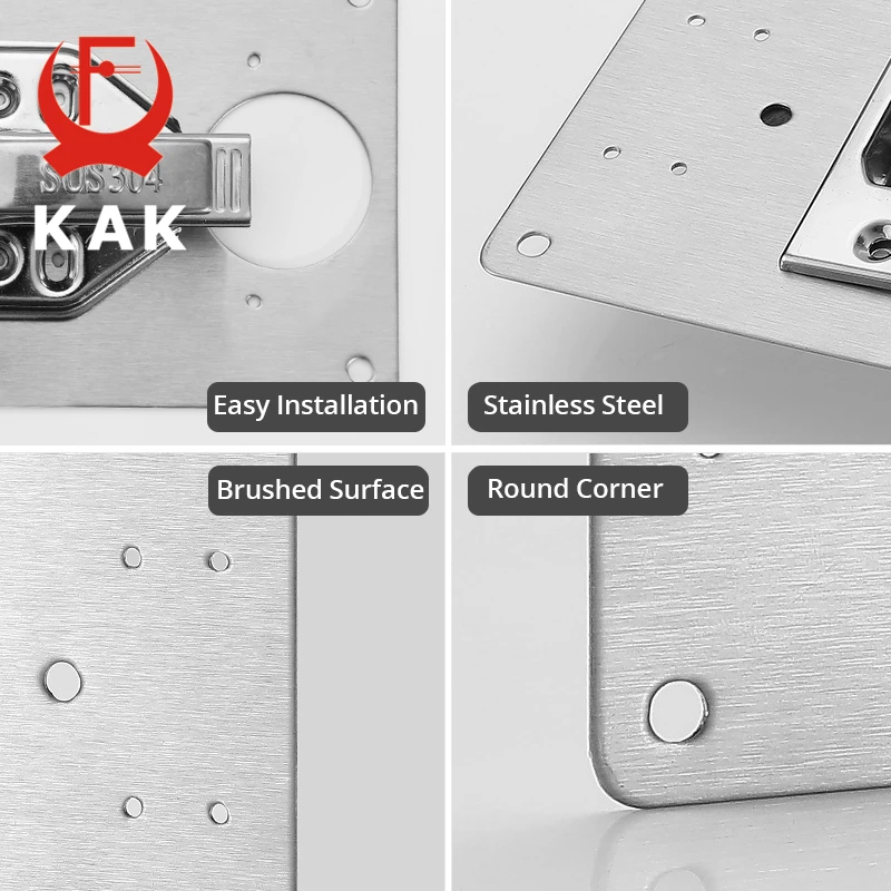 KAK Cabinet Hinge Repair Plate Stainless Steel with Screws Furniture Door Hinge Fixing Plate Door Panel Hardware Repair Tools images - 6