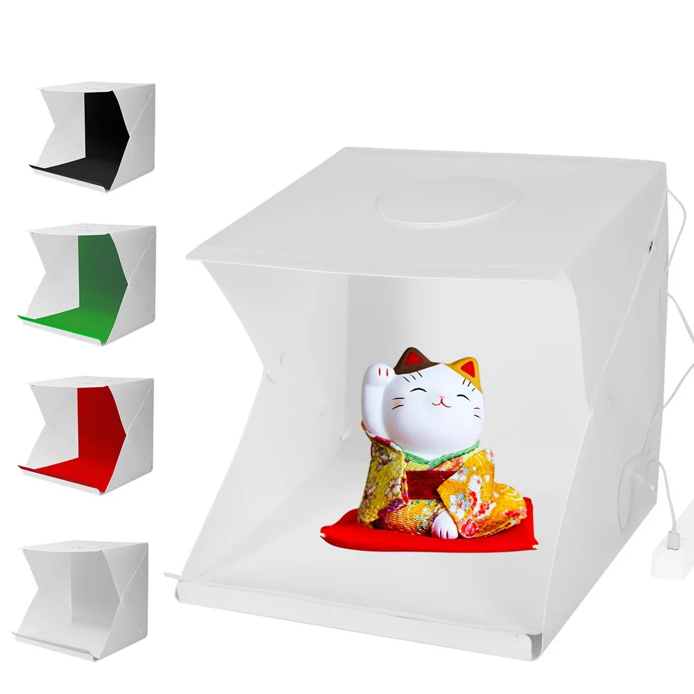

2LED Lightbox Light box Mini Photo Studio Box 1100LM Photography Box Light Studio Shooting Tent Box Kit &4 Color Backdrops
