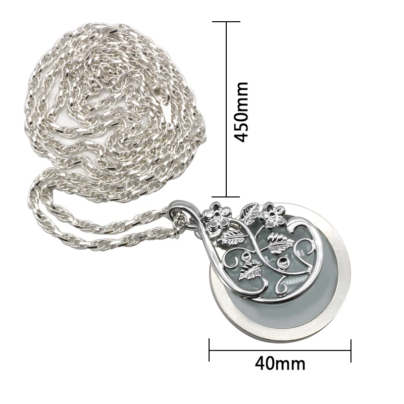 Necklace Magnifying Glass Fashion Pattern Pendant Rhinestones Reading Magnifie Classic Noble Elegant Pattern Women Sweater Chain