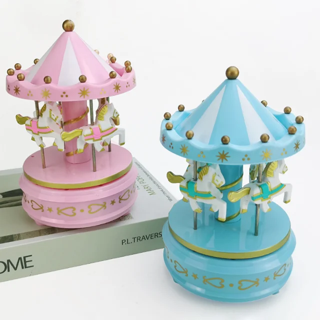 Cute Merry-Go-Round Carousels Music Box Birthday Present Ornament Decoration Parent-child Interactive Funny Game Kids Toys Gifts 2