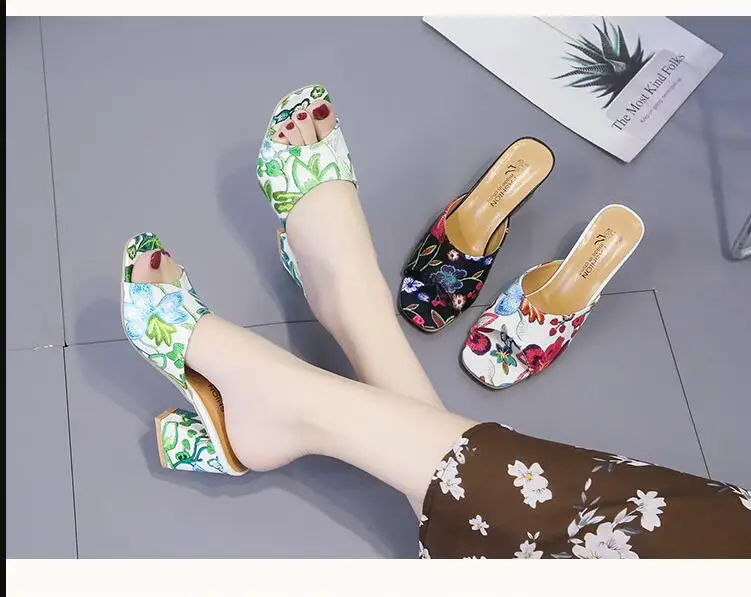 Classic Print Leisure High heels Women's Shoes Summer Shoes Women Sandals Color matching Shoelaces High Heels Casual Shoes