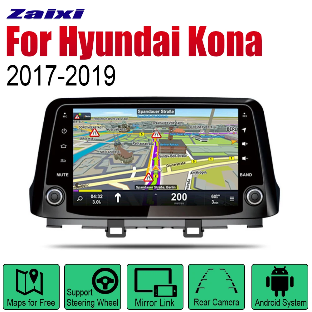 

ZaiXi Auto Radio 2 Din Android Car Player For Hyundai Kona 2017~2019 GPS Navigation BT Wifi Map Multimedia system Stereo