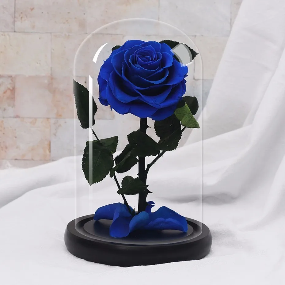 Red Eternal Life Immortal Flower Pink The Beauty And The Beast Rose Glass Dome Mother's Day Gift Valentine's Day Gift