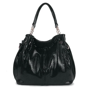 

Fashion Large Women Purse Snake Texture Split Leather Shoulder Bag Crossbody Handbag