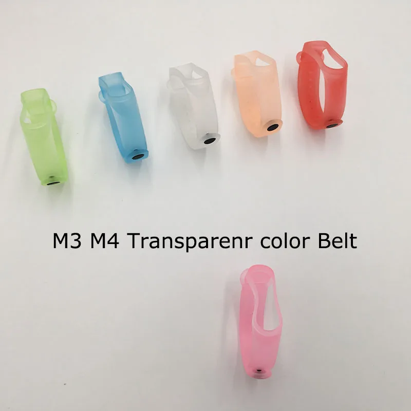 Сменный ремешок для смарт часов M3 M4 2019 прозрачный силиконовый xiaomi mi band 3