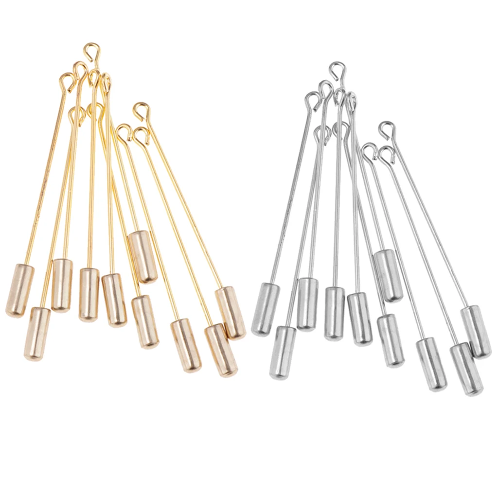20 pcs Stainless Steel DIY Long Stick Brooch Handmade DIY Suit Boutonniere Collar Lapel Pin Fashion Jewelry Brooches