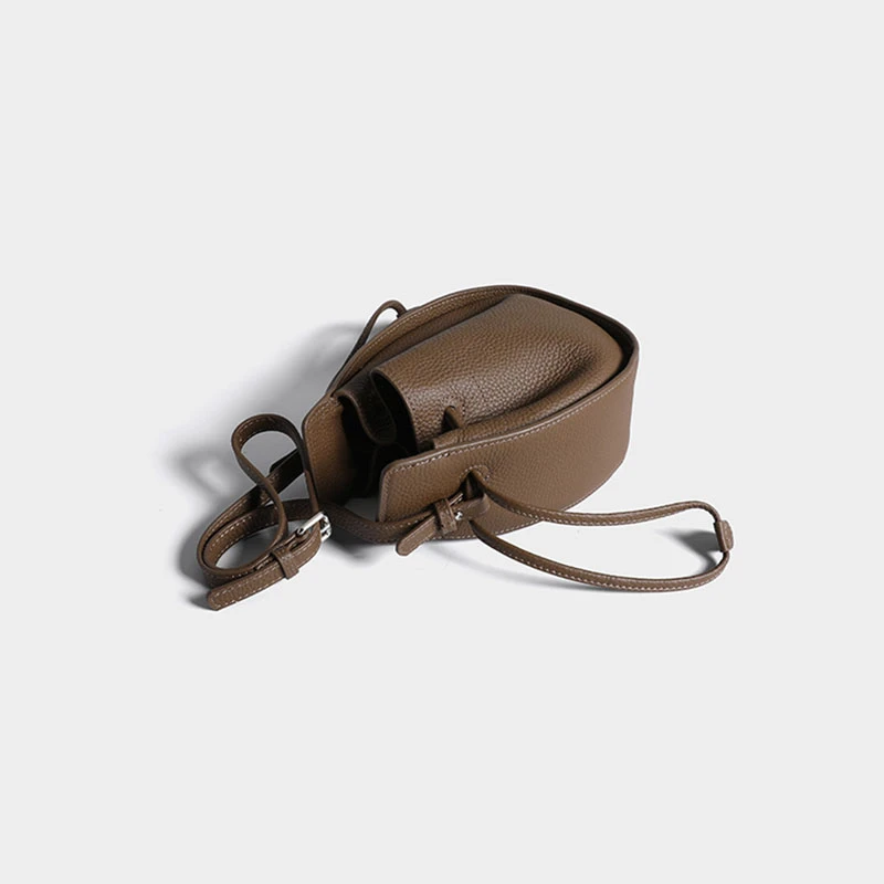 Unua amo брендовая вместительная сумка со шнуром, женские роскошные сумки из натуральной кожи, полукруглые дизайнерские женские сумки через плечо