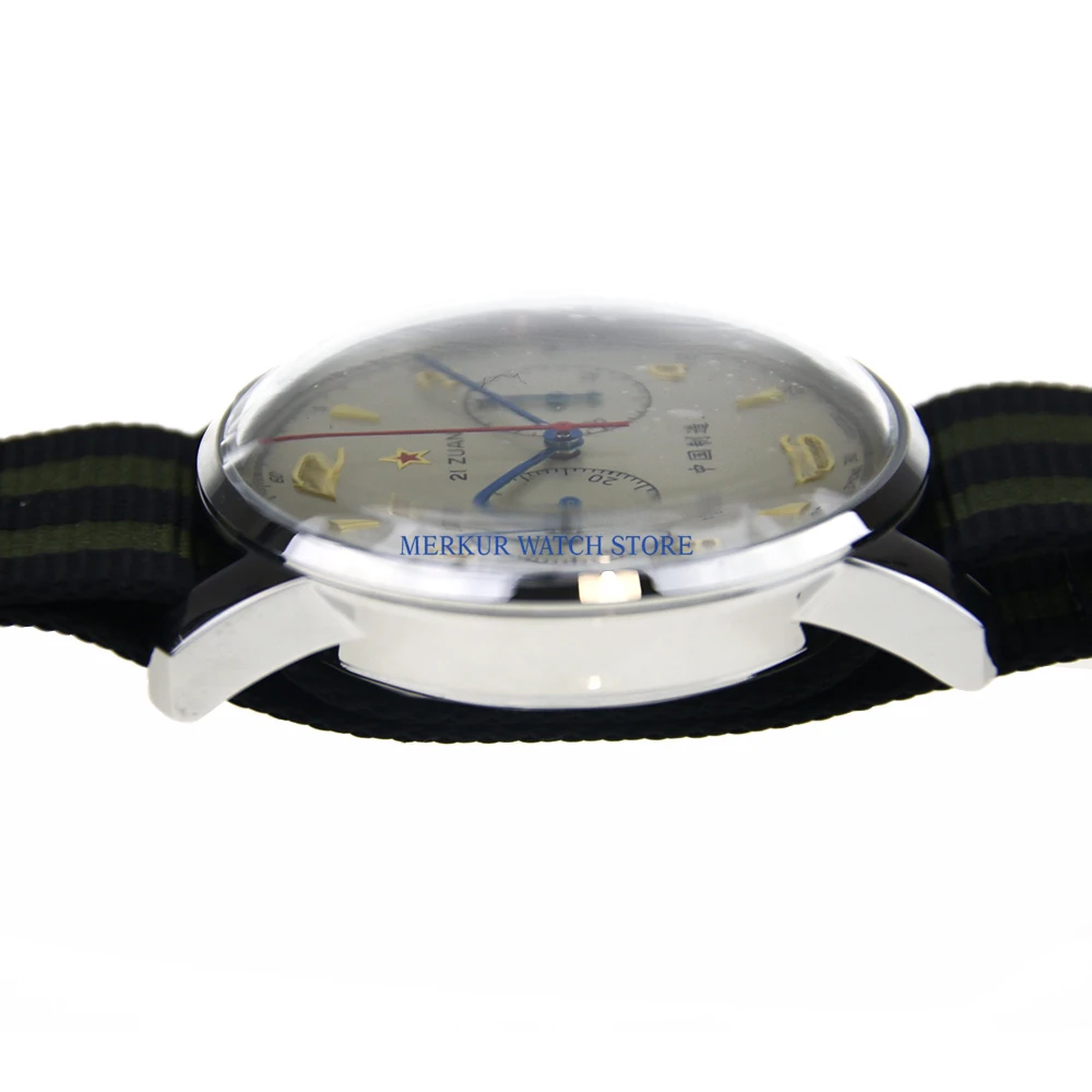 

Red Star Mechanical Chronograph For Seagull 1963 ST1901 Movement Mens Pilot Watch Flieger B-UHR Handwinding Military 42MM Ivory