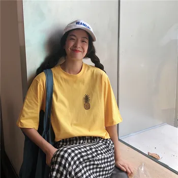 

T Shirt Women Korean Streetwear Boho Summer Tops Harajuku Ropa Mujer Black