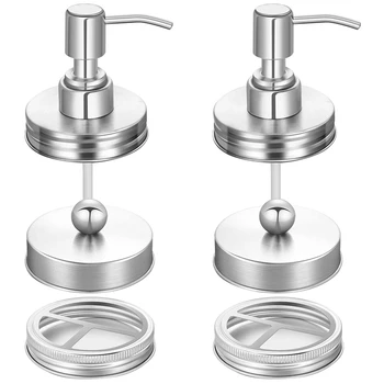 

6 Pieces Mason Jar Bathroom Accessories Lids Set Mason Jar Soap Dispenser Lids Portable Mason Jar Toothbrush Holder Lids