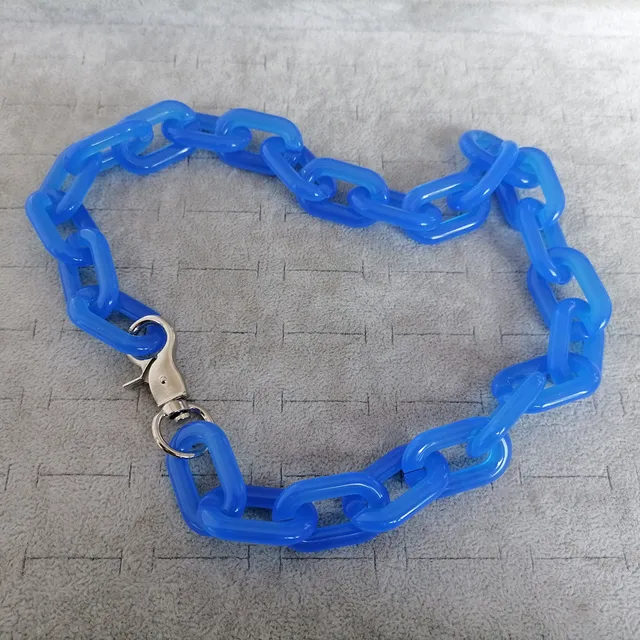 FishSheep Fashion Neon Color Acrylic Chain Necklace For Men Women Harajuku Punk Resin Big Choker Necklace 2020 Fashion Jewelry blue as photo