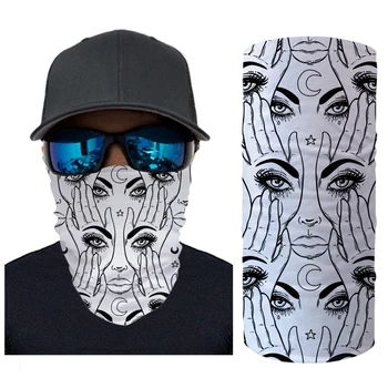 

Summer Climbing Bandana Men Half Face Mask Lucky Hand Fatima Pattern Breathable Neck Tube Scarf Running Cycling Outdoor Headband