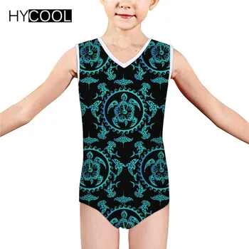 

HYCOOL Swimsuit Children Turquoise Tribal Sea Turtle Kids Swimwear One-piece Suits Hawaiian Bandage Baby 3-14 Years Swimmingwear